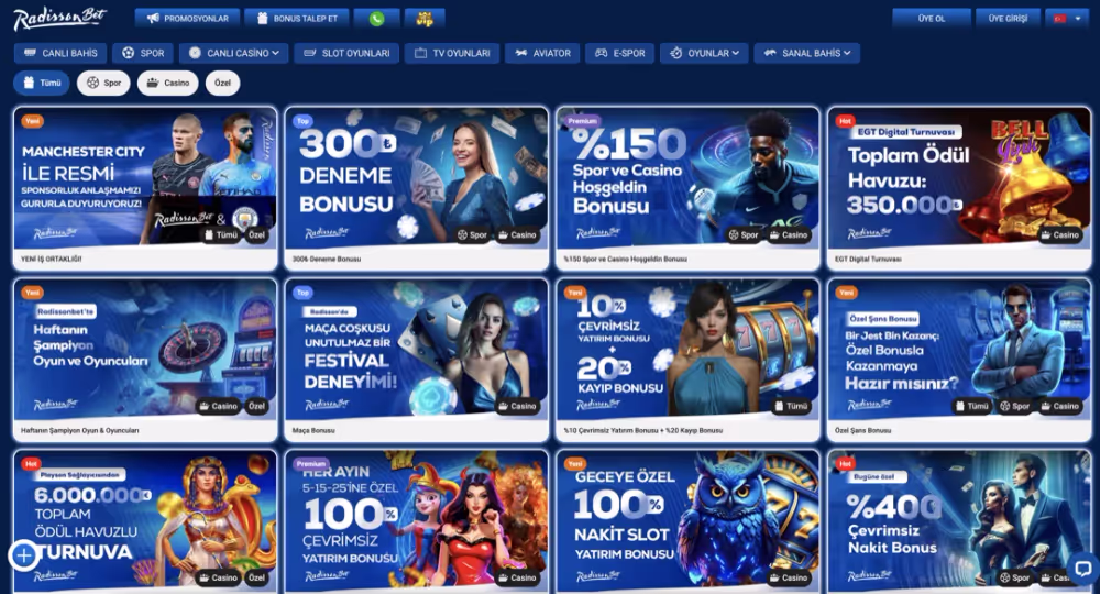 Radissonbet promosyonlar ve bonuslar